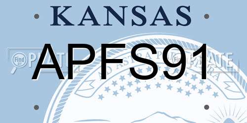 APFS91 Kansas License Plate