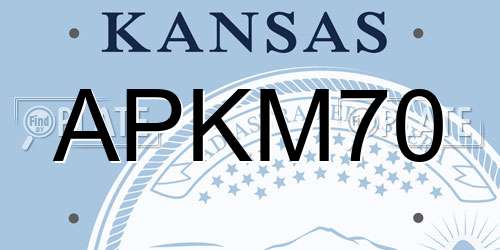 APKM70 Kansas License Plate