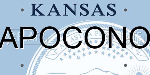 APOCONO Kansas License Plate