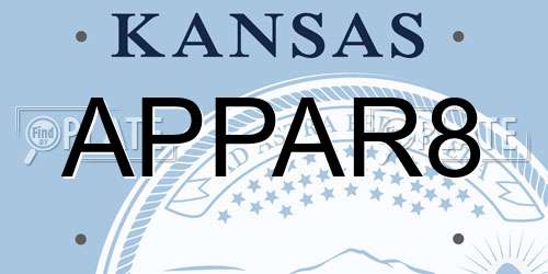 APPAR8 Kansas License Plate