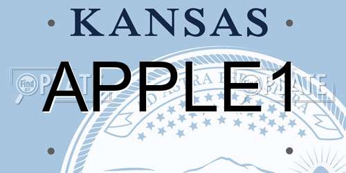 APPLE1 Kansas License Plate