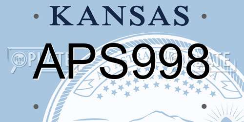 APS998 Kansas License Plate