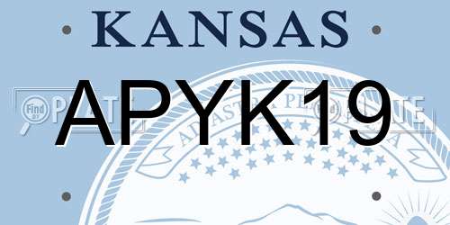 APYK19 Kansas License Plate