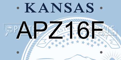 APZ16F Kansas License Plate