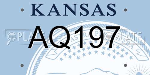 AQ197 Kansas License Plate