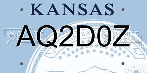 AQ2D0Z Kansas License Plate