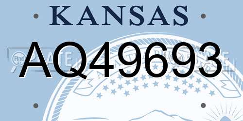 AQ49693 Kansas License Plate