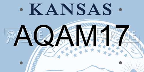 AQAM17 Kansas License Plate
