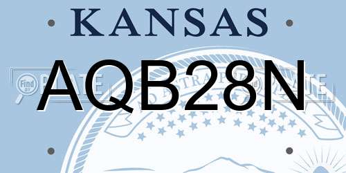 AQB28N Kansas License Plate
