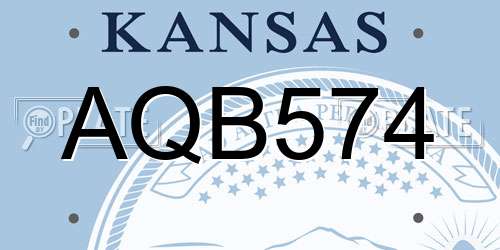AQB574 Kansas License Plate