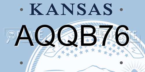 AQQB76 Kansas License Plate