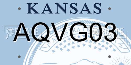 AQVG03 Kansas License Plate