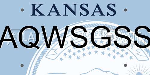 AQWSGSS Kansas License Plate