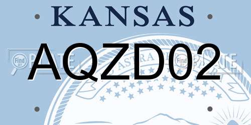AQZD02 Kansas License Plate