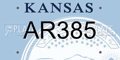 AR385 Kansas License Plate