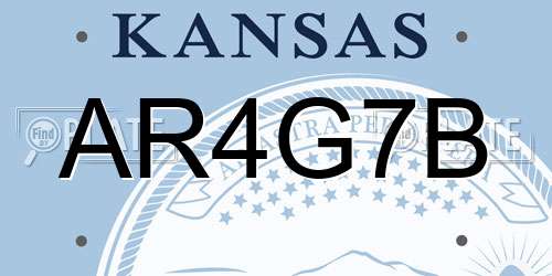 AR4G7B Kansas License Plate