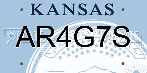 AR4G7S Kansas License Plate