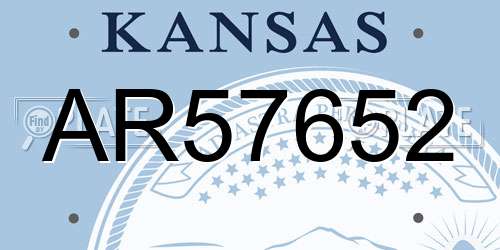 AR57652 Kansas License Plate