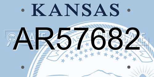 AR57682 Kansas License Plate