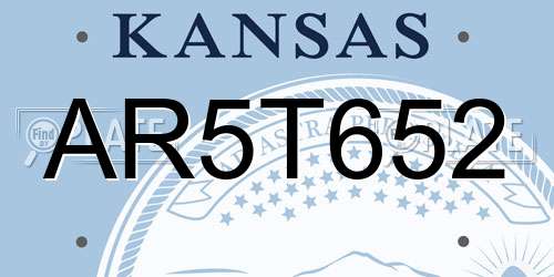 AR5T652 Kansas License Plate