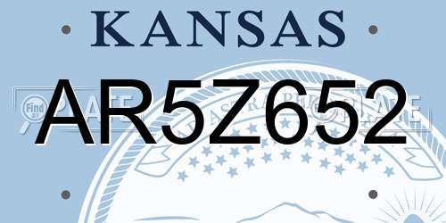 AR5Z652 Kansas License Plate