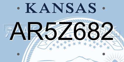 AR5Z682 Kansas License Plate