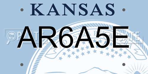 AR6A5E Kansas License Plate