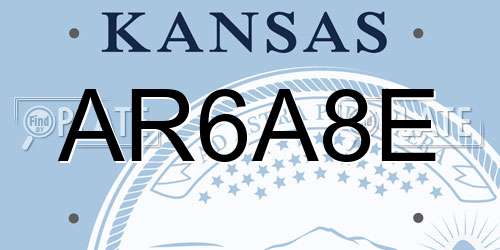 AR6A8E Kansas License Plate