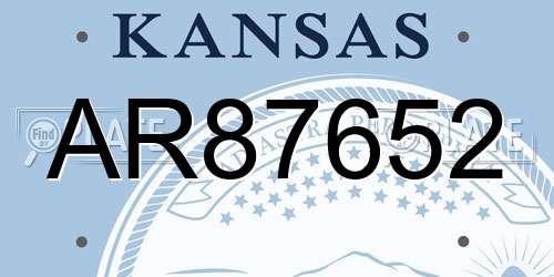 AR87652 Kansas License Plate