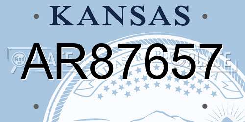 AR87657 Kansas License Plate