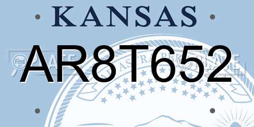 AR8T652 Kansas License Plate