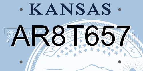 AR8T657 Kansas License Plate