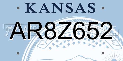 AR8Z652 Kansas License Plate
