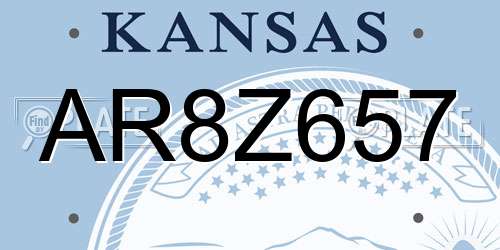 AR8Z657 Kansas License Plate