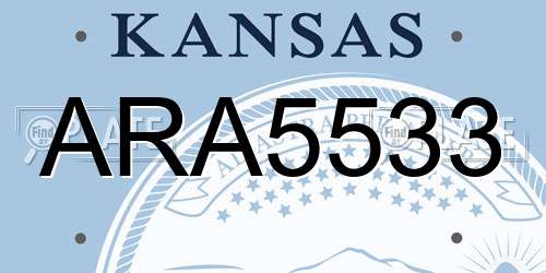 ARA5533 Kansas License Plate