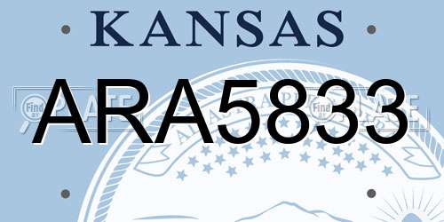 ARA5833 Kansas License Plate
