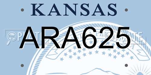 ARA625 Kansas License Plate