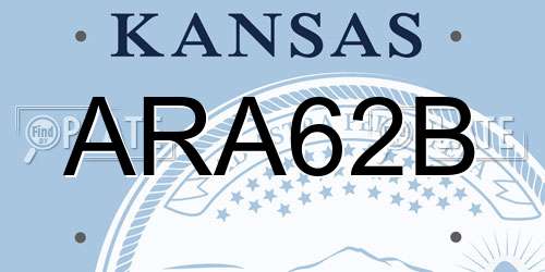 ARA62B Kansas License Plate