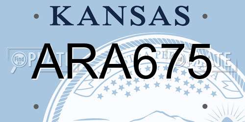 ARA675 Kansas License Plate