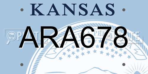 ARA678 Kansas License Plate