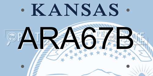 ARA67B Kansas License Plate