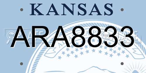 ARA8833 Kansas License Plate