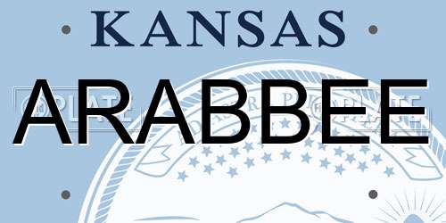 ARABBEE Kansas License Plate