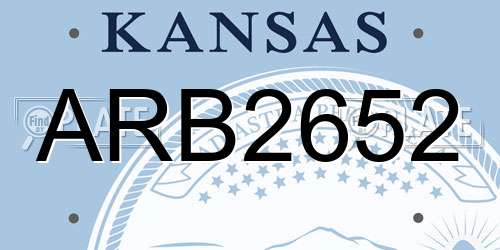 ARB2652 Kansas License Plate