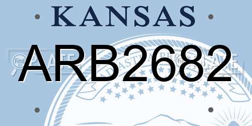 ARB2682 Kansas License Plate