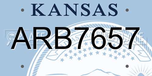 ARB7657 Kansas License Plate