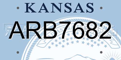 ARB7682 Kansas License Plate