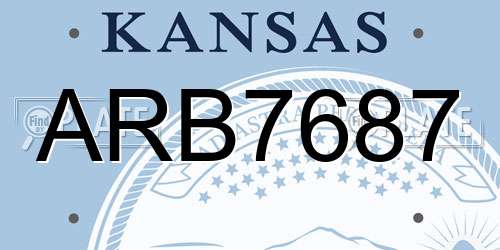 ARB7687 Kansas License Plate