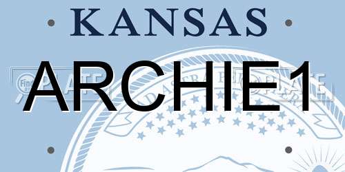 ARCHIE1 Kansas License Plate