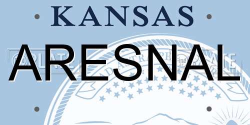 ARESNAL Kansas License Plate